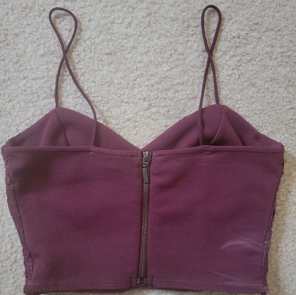 Top shop maroon crop top size 2 - Picture 2 of 3